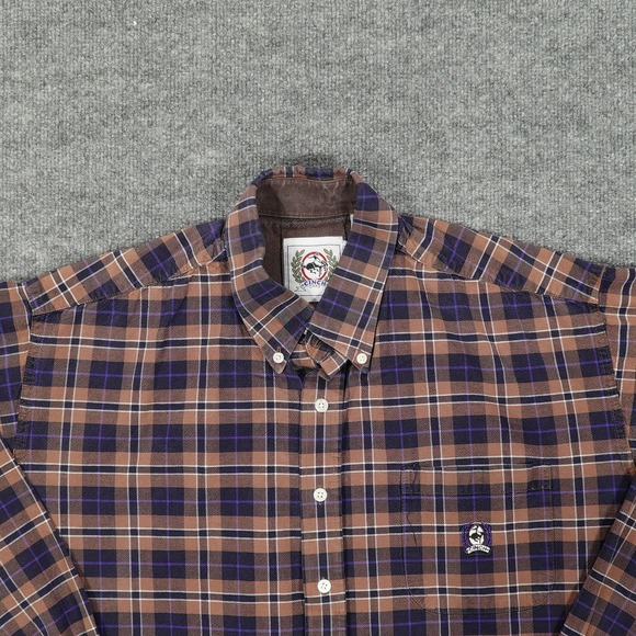 Cinch Shirt Mens XL Brown Purple Plaid Button Down Western Long Sleeve Cotton - Picture 3 of 8